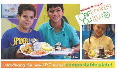school food compostable plate. NYC + Urban School Food Alliance