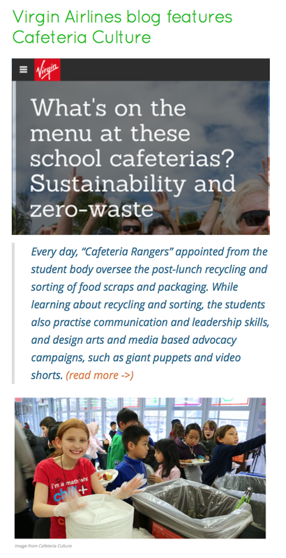 Virgin AIrlines Unite blog + Cafeteria Culture and zero waste